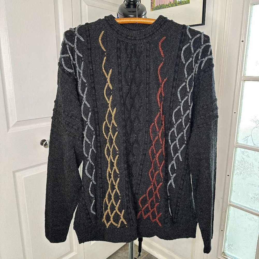 Vintage Protege Collection Sweater Mens XL Coogi Style in USA 90’s Black Knit